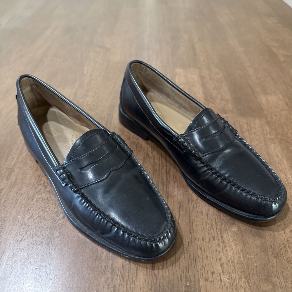 Bass Weejuns Women’s 6.5M Black Leather Penny Loafers Classic Preppy Flat Shoes